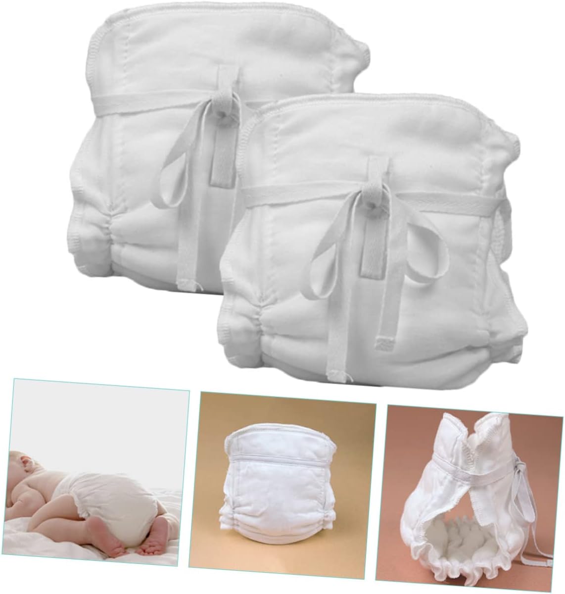 Milisten 2pcs Cotton Diaper Pant for Newborns Boy Girl Training Breathable Washable Essential