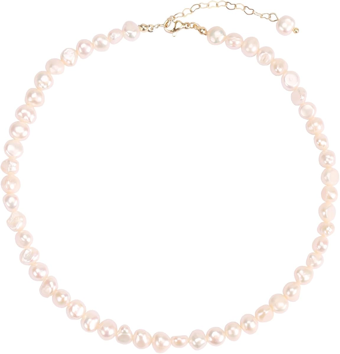 Collar de perlas barrocas naturales de agua dulce BaubleStar | Gargantilla con cuentas de perlas cultivadas para mujer