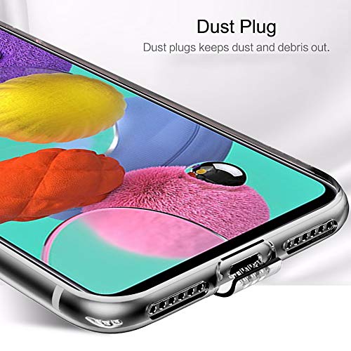 Image of TheGiftKart Ultra Clear Slim Anti-Slip Grip Soft Silicone Back Cover Case with Complete Camera Protection & Anti-Dust Plugs Built-in for Samsung Galaxy A71 (Transparent)