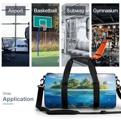Tropical Island Snorkeling Fish Gym Bag Travel Duffel Bag Lightweight Carry On Weekender Bag Tote Bags for Women Men3