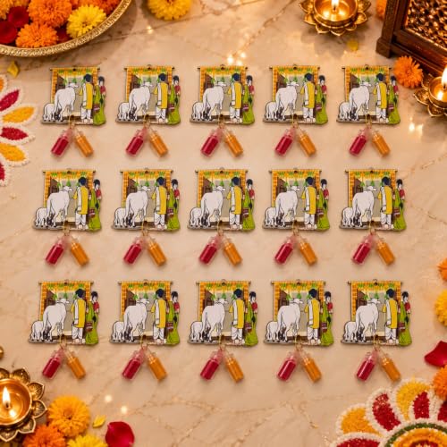 Image of CraftVatika Haldi Kumkum Return Gifts in Diwali Bulk Gifting Festive Decor, Pasupu Haldi Bottle Set, Thamboolam Return Gifts for Wedding, Rakhi, Navratri Diwali Gift for Family and Friends (15 Pcs)