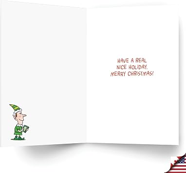 NobleWorks 12 Christmas Funny Boxed Cards Artificial Letter C8768XSG-B12x1
