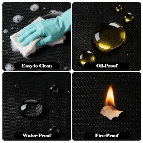 Alfombra barbacoa exterior ignifuga protector suelo negro chimenea 4