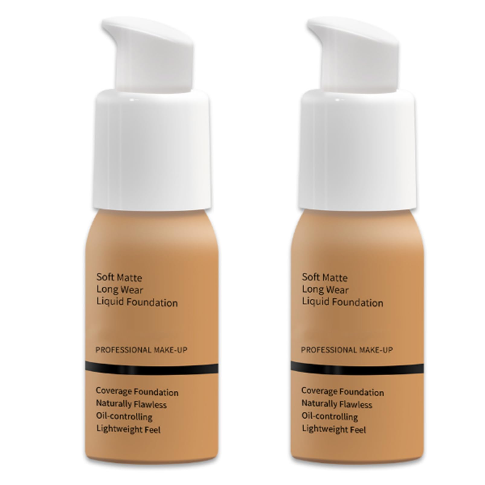 Aislor Soft Matte Liquid Foundation - Waterproof Oil-Control Makeup for Oily Skin Long-Lasting Full Coverage Lightweight Concealer 2-Pack