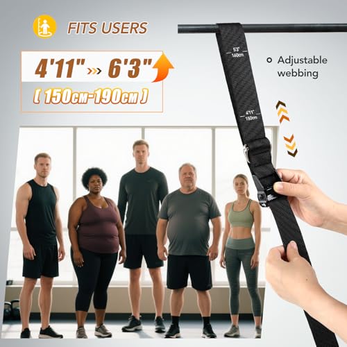 Image of ALongSong Pull Up Assistance Bands with Foot Support Pedal - Upgraded Heavy Duty Resistance Bands Adjustable Weight /Height with Bands&Measured Strap for Strength Training Home Gym