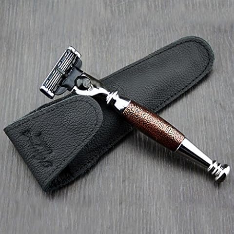 Haryali London Triple Edge Razor with Leather Pouch Cover