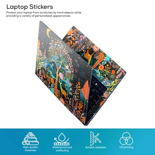 Image of Galaxsia Floral D41 Full Body Vinyl Laptop Skin /Sticker /Cover Upto 15.6 Inches Laptops Laminated-Removable-HD Quality Compatible for Hp-Dell-Sony-Lenovo-Asus etc.(15x10 Inches)