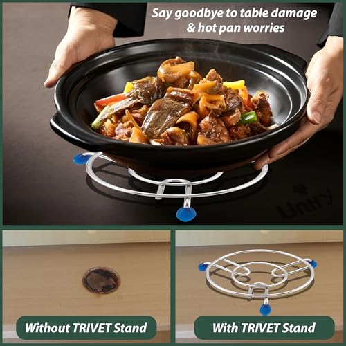 Image of Unify 3 Pieces Stainless Steel Trivets Hot Pot Mat Stand for Kitchen Utensil Vessel Holder /Dining Table /Cooker Ring /Pan Stand /Cooling Steaming Rack Stand /Round Pads Holder Cookware Fit (Size-6,7, 8)