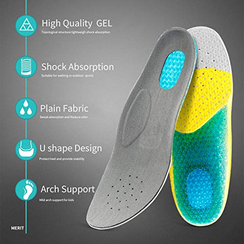 Image of Kids Running Gel Insoles Kids Shock Absorbing Arch Support Insoles Good Feet Step Aid Little Kid Us 2-3(8 1 /8-8 1 /2)