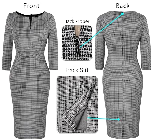 Image of VFSHOW Womens Slim Zipper Up Work Business Office Party Bodycon Pencil Sheath Dress