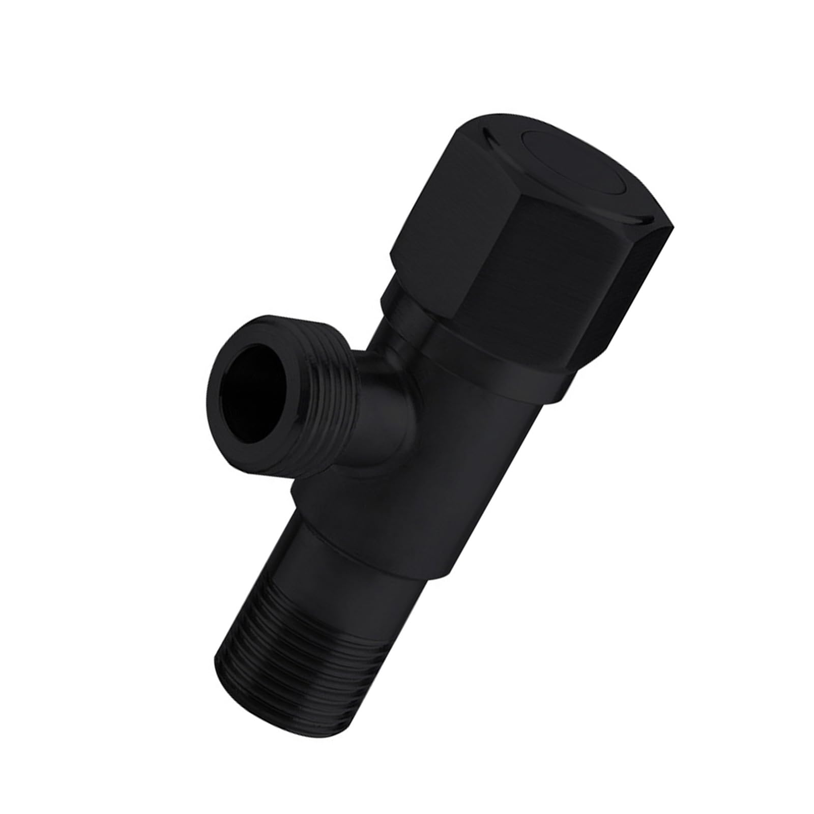 Kokdid Black Stainless Steel Turn Angles Stop Valves Bathroom High Flows Hot/Cold Water Shut Down Water Flows Control Valves Control