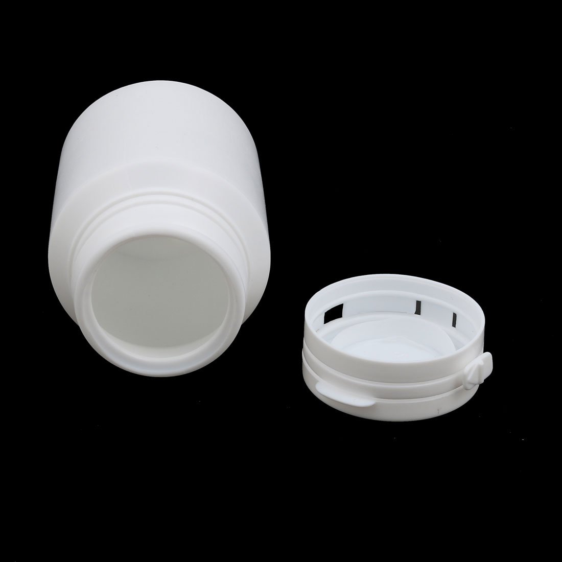 Aexit 5Pcs 100ml gauge Plastic White Wide Mouth Round Solid Powder Bottle Storage Jar