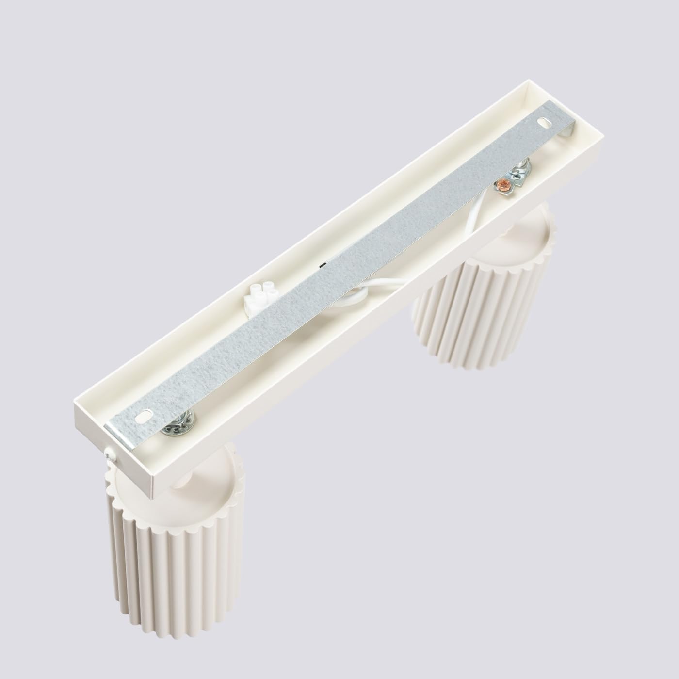 Sollux Lighting Plafoniera Da Soffitto Lampadario In Alluminio 2 Paralumi 30 x 6,5 x 16,5 cm Karbon Beige
