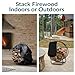 Sunnydaze 24-Inch Firewood Rack with Cover - Black Indoor Firewood Holder - Log Holder Hoop and Cover Set - 300-lb Capacity