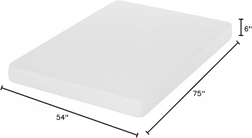 Miniatura 2 de Furinno Tidur - Colchón de espuma viscoelástica de gel refrescante, 6 pulgadas, tamaño matrimonial, color blanco