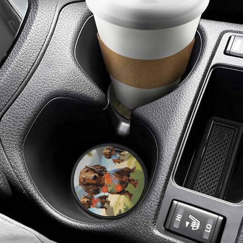Posavasos para Auto de Madera con Diseño Tropical 2.6 pulgadas miniatura 6