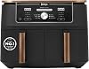 Ninja Foodi MAX Dual Zone Air Fryer, Tongs, 2 Drawers, 9.5L, 6-in-1, Use No Oil, Air Fry, Max Crisp, Roast, Bake, 8 Portions, Nonstick Dishwasher Safe Baskets, Copper/Black AF400UKCP