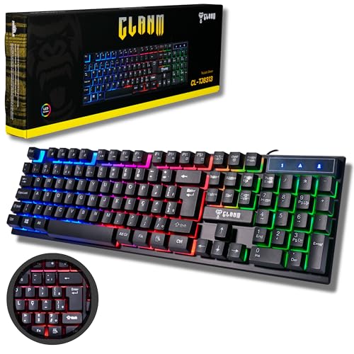 Teclado Gamer RGB LED Rainbow MTS • Membrana • Anti-Ghosting • ABNT-2 • USB-A • Multimídia FN 12 Teclas • Ideal para Jogos e Digitação • Setup Gamer • Elegante • Premium