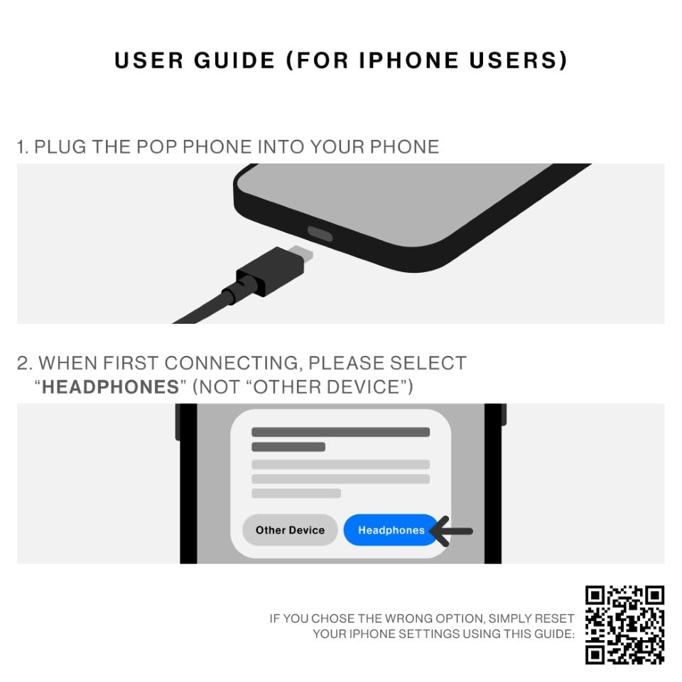 Combiné Téléphonique POP Rétro USB-C Avec Microphone Pour Appels Et
