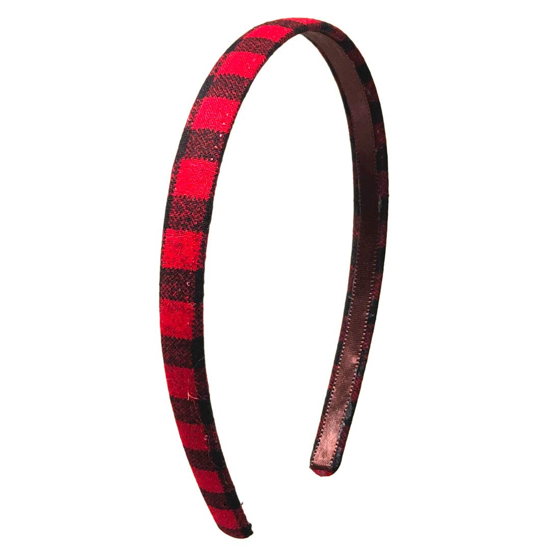 Anokhi Ada Handmade Check Design Fabric Hairband/Headband for Girls and Women (Red, 09-30H)