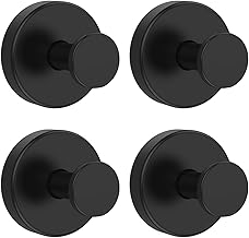 Drenky Suction Cup Hooks 4 Pack Sucker Hook for Bathroom 304 Stainless Steel Removable and Reusable for Hanging Towels, Mounting on Glass Shower Doors, Tile, Black