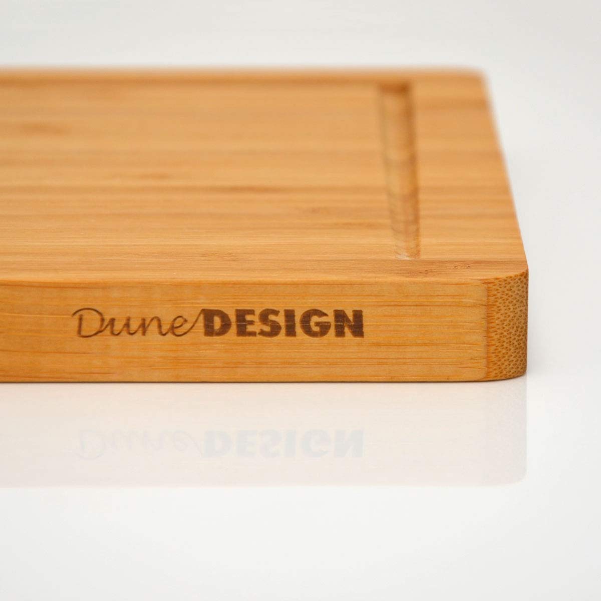 DuneDesign Lot de 4 - Planche de Service Bambou et Bol à Sauce - 30x25cm Assiette à Steak en Bois