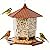 Yieach Hanging Bird Feeder for Outdoors,Large Hopper Squirrel Proof Birdfeeder for Cedar,Red,Cardinal,Blue Jay and Wild Birds,Easy to Feel Birdhouse & Bird Seed Feeder & Gazebo for Outside,Tree,Brown