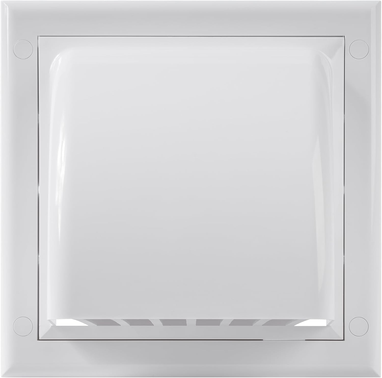 ECOPRO VENT 100mm White Vent Covers - ABS Cowled Extractor Fan Vent Cover with Back Draught Shutter, Ventilation Grille, Fits Inside Wall or Duct - Wall Vent Cover External - Tumble Dryer Vent Cover