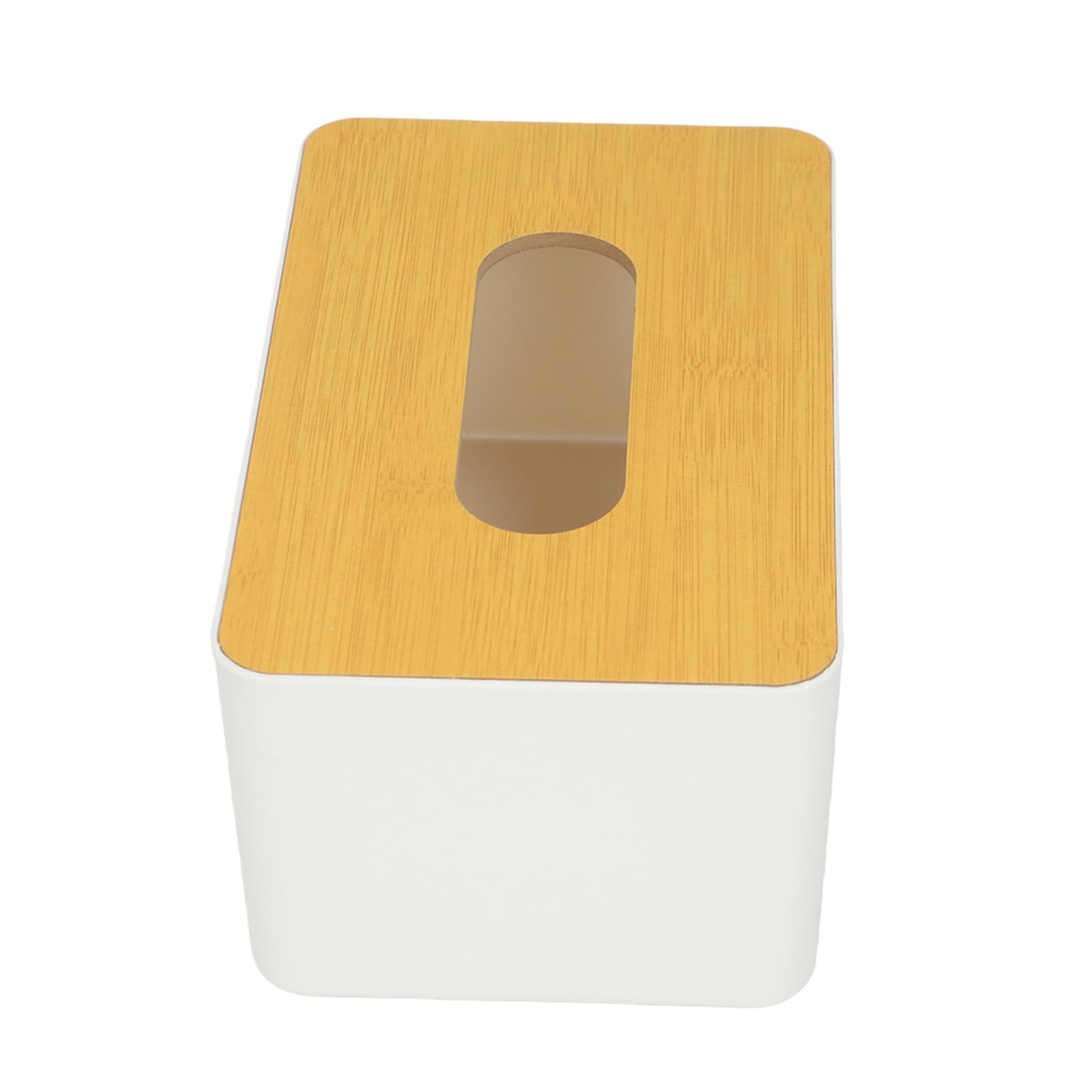 Pudełko na Chusteczki z Bambusa, Kwadratowe, Zdejmowana Osłona, Plastikowy Organizer do Przechowywania, 13.5x13 cm