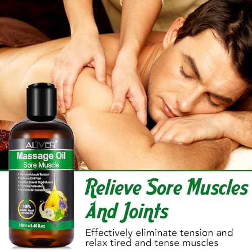 Massage Oil, Body Oil for Relaxing and Soothing, Massage Oils for Massage Therapy for Improve Muscle Soreness, Joint Pain Relief and Moisturizing Skin - 250ML - Image 4
