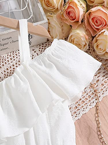 Floerns Girl's Cold Shoulder A Line Ruffle Dress Elegant Short Birthday Dresses4