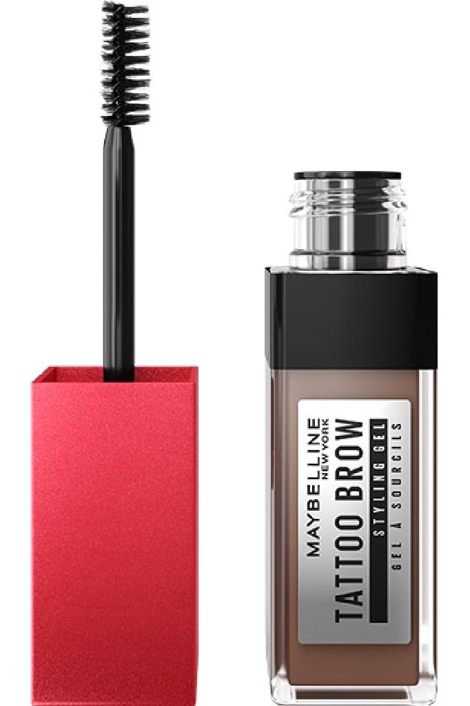 Maybelline New York Tattoo Brow Gel, Cejas Rellenas a prueba de Todo en 1 paso, Tono 255 Soft Brown