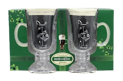 Allied Imports Souvenirs Set of 2 Irish Coffee Glasses and