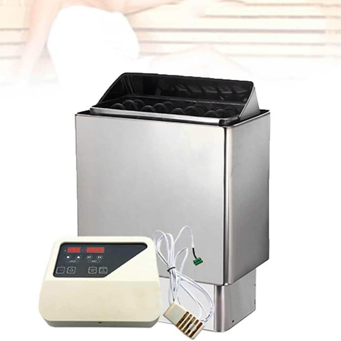 XCSCUK 6KW Electric Sauna Heater Stove,Stainless Steel SPA Dry Steam Bath, Commercial Sauna Heater,External Controller Included,for 6-9m3 Room