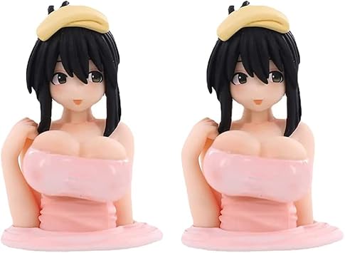 2PCS Vibrating Chest Car Ornament Kanako Series Model Doll Chest Swing Figure Cute Sexy Wobble Toy Car Decoration Dashboard Figurine
