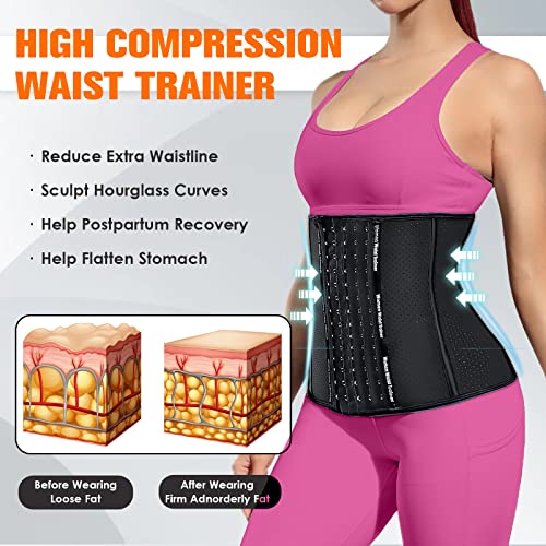 YADIFEN Corset Waist Trainer for Women, Latex Waist Cincher Workout Body Shaper Breathable Girdle Sport Belt3