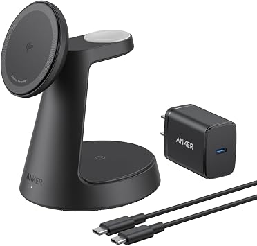 Anker MagGo Wireless Charging Station 3-in-1, Dock Stand Black