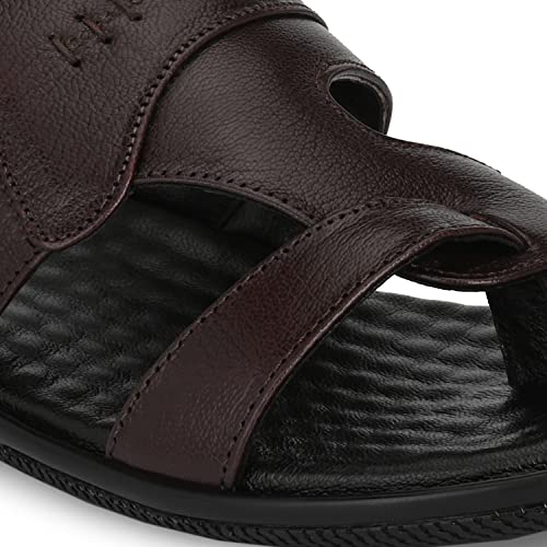 Image of Men's Genuine Leather Slippers | Thong Sandals For Men | Comfortable | Cushioned Insole | Durable | Handmade | All Occasion Slippers