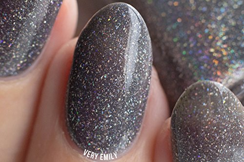 Image of ILNP La Catedral - Neutral Charcoal Grey Holographic Sheer Jelly Nail Polish