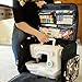 Everything Mary XL Rolling Sewing Machine Case – Black & White Floral Craft Bag with 4 Wheels – Collapsible Organizer Compatible with Brother, Singer & Most Machines