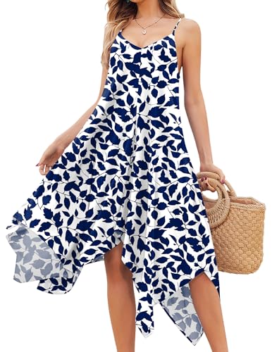 Image of Chigant Women's 2026 Summer Dress Casual Boho Sundress Spaghetti Strap Swimwear Cover Up Beach Flowy Midi Vacation Dresses