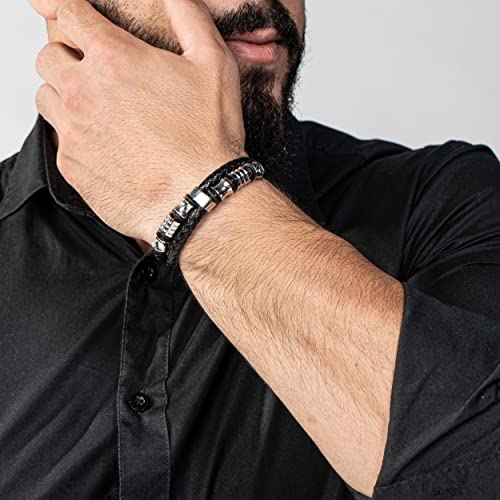 SERASAR Premium Leren Armband voor Heren in Zwart | Magnetische Sluiting van Roestvrij Staal in Zwart, Zilver en Goud | Inclusief Sieradendoosje | Geweldig Cadeau-Idee - Afbeelding 6