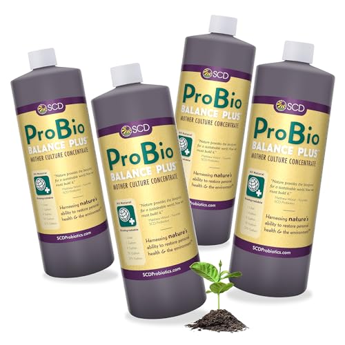 ProBio Balance Plus - Make 20X More Soil Conditioner, Super Concentrate of Effective Beneficial Microorganisms & PNSB Phototrophs - OMRI Listed for Organic Farm Lawn Garden - 1 Liter (4 Pack)