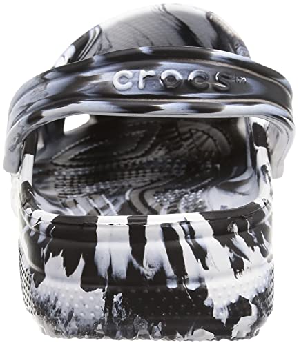 Image of crocs Unisex Adult Classic Marbled Clog White /Black (206867-103)