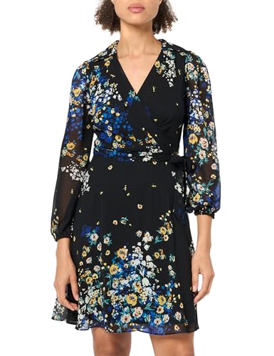 DKNY Women's Long Sleeve Faux Wrap Dress
