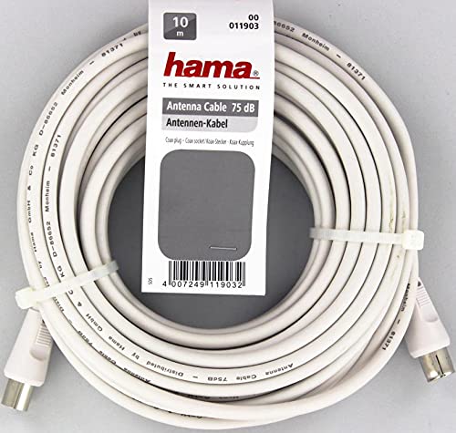 Hama Antenne, SAT-aansluitkabel [1x coaxstekker - 1x coax-bus] 0,75 m wit