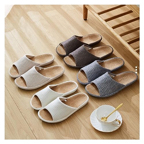 YCKEGEW Women Mens Unisex Slipper Arch Support Cotton Flax Slippers Casual Open-Toes Slippers Breathable Shoes Home Slippers Lightweight Non-Slip Sandals (Color : Navy, Size : EU39-40)2