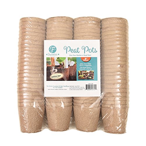 Facentric's Peat Pots are The Best Way to Give Your Garden A Head Start, 100% Eco Friendly & Biodegradable. Pack of 100 Size 3