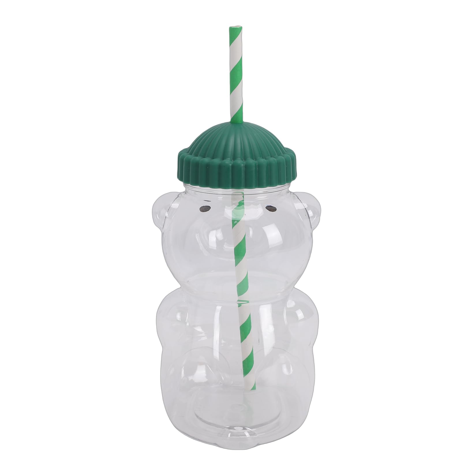 Bärenbecher, Niedlicher 3D-Bärenbecher für Kalte Getränke, Wiederverwendbarer Becher mit Strohhalm und Deckel, 450 Ml, Transparentes PET, Leicht, für Kaffee, Saft, Tee