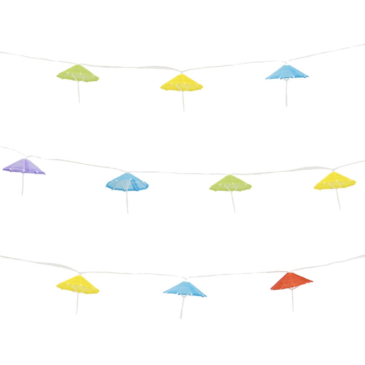 Gardenwize White – 2 Metre 10 Piece Solar Powered Bright Bulb Garden String Lights, Pathway Lights – Decorative Garden Decorations No Running Costs (Cocktail Umbrella)